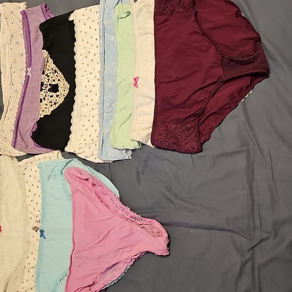 Floral Lace Trim Panties Set